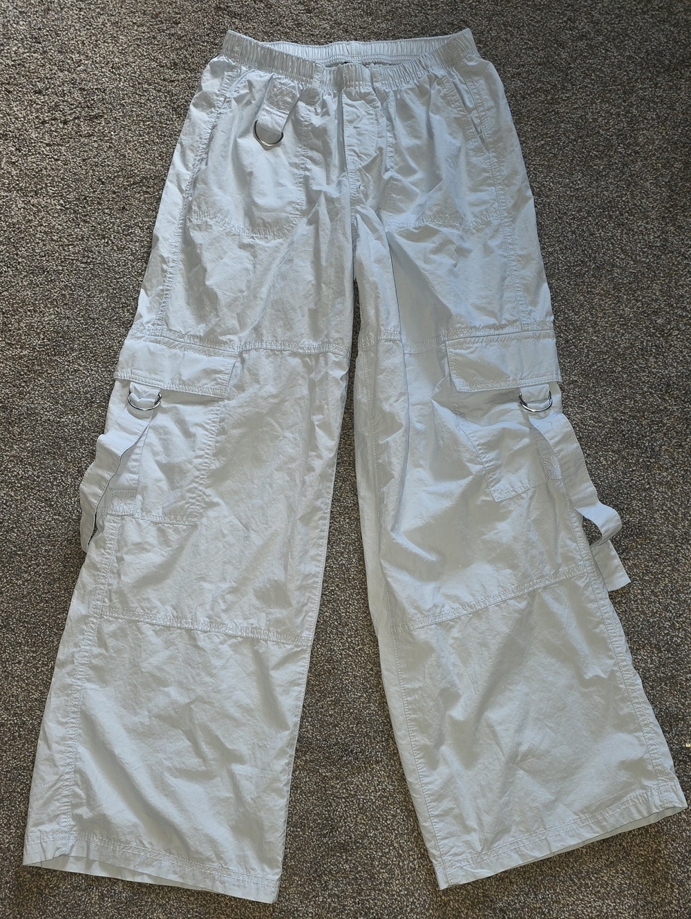 Women's Light Blue Cargo Wide-Leg Pants